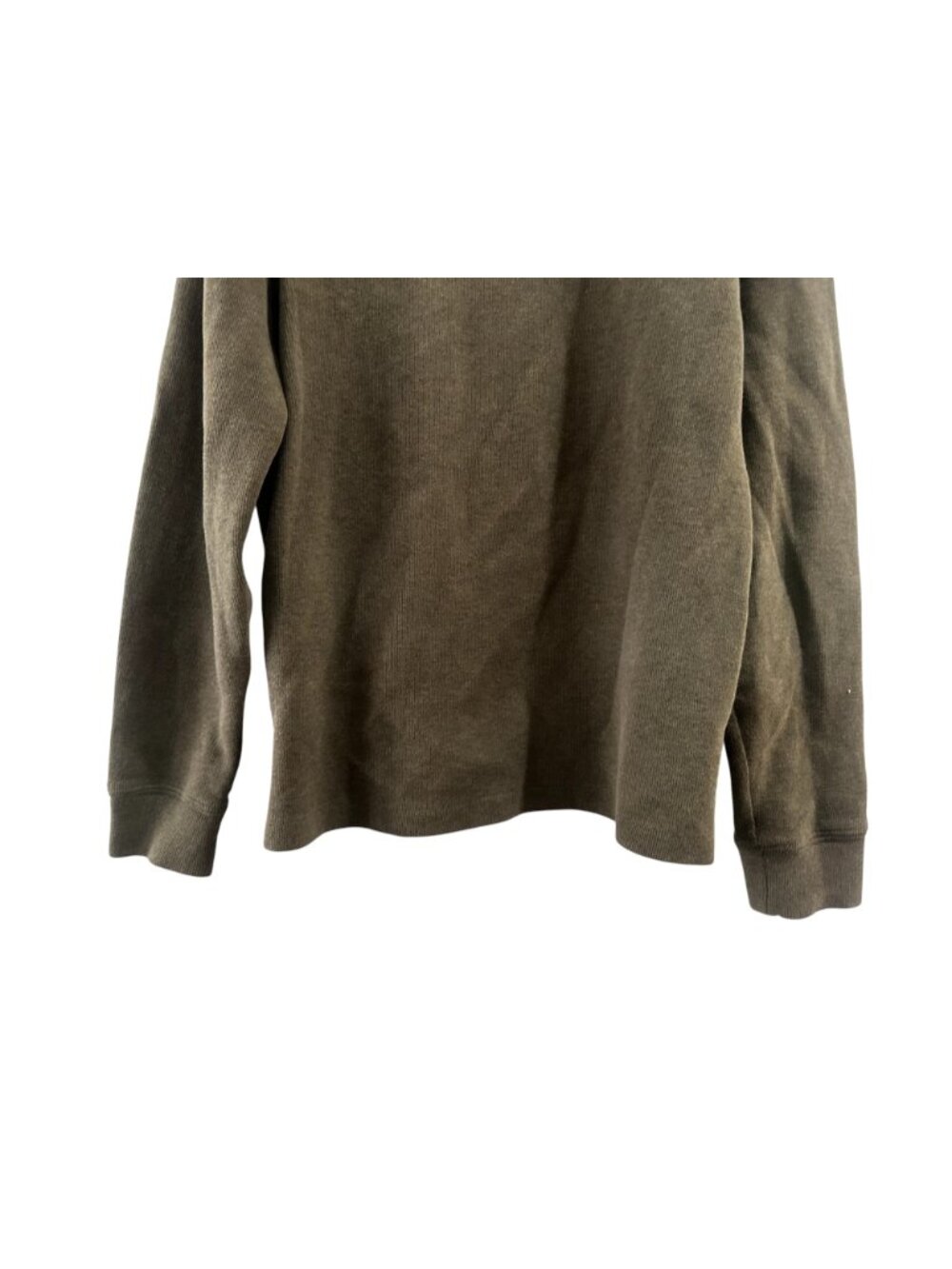 Ralph Lauren Mesh Knit Cotton Quarter Zip Sweater Mens Small Olive Green Perppy - Picture 10 of 14